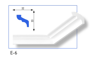 E-06 polisztirol díszléc 32x33 mm
