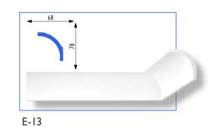E-13 polisztirol díszléc 68x78 mm
